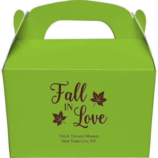 Big Autumn Fall In Love Gable Favor Boxes
